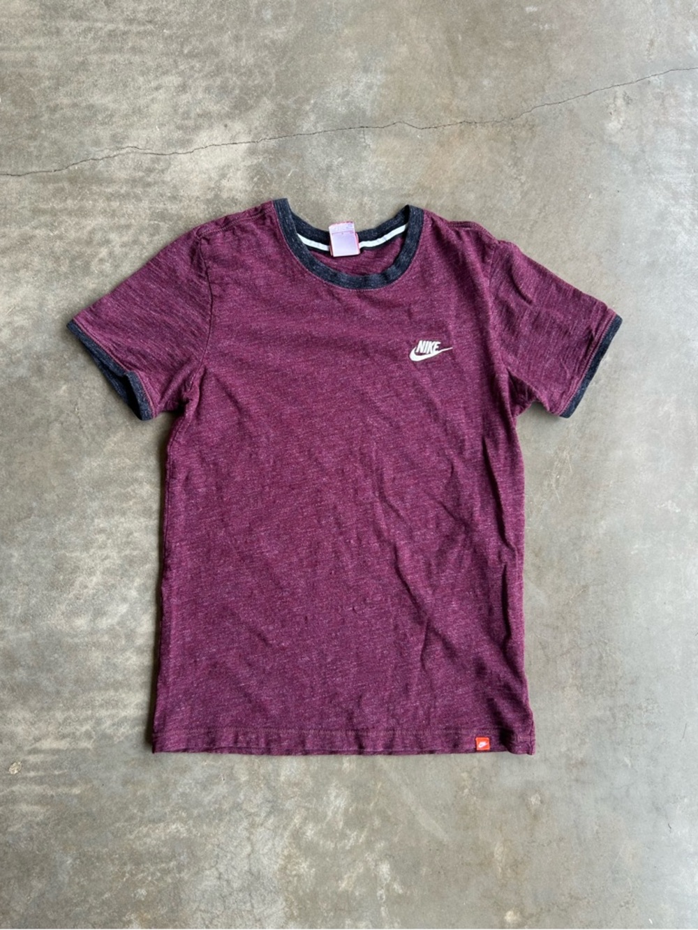 Nike Burgundy Short Sleeve Ringer Tee